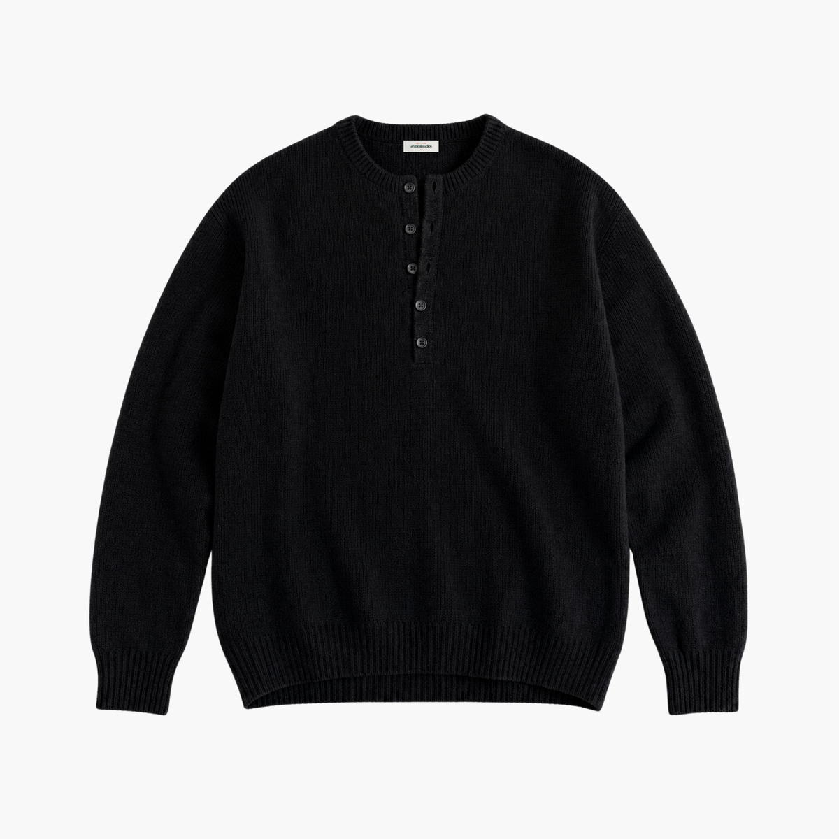 Henley Knit – Noir