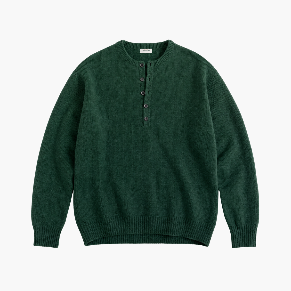 Henley Knit – Forest Green