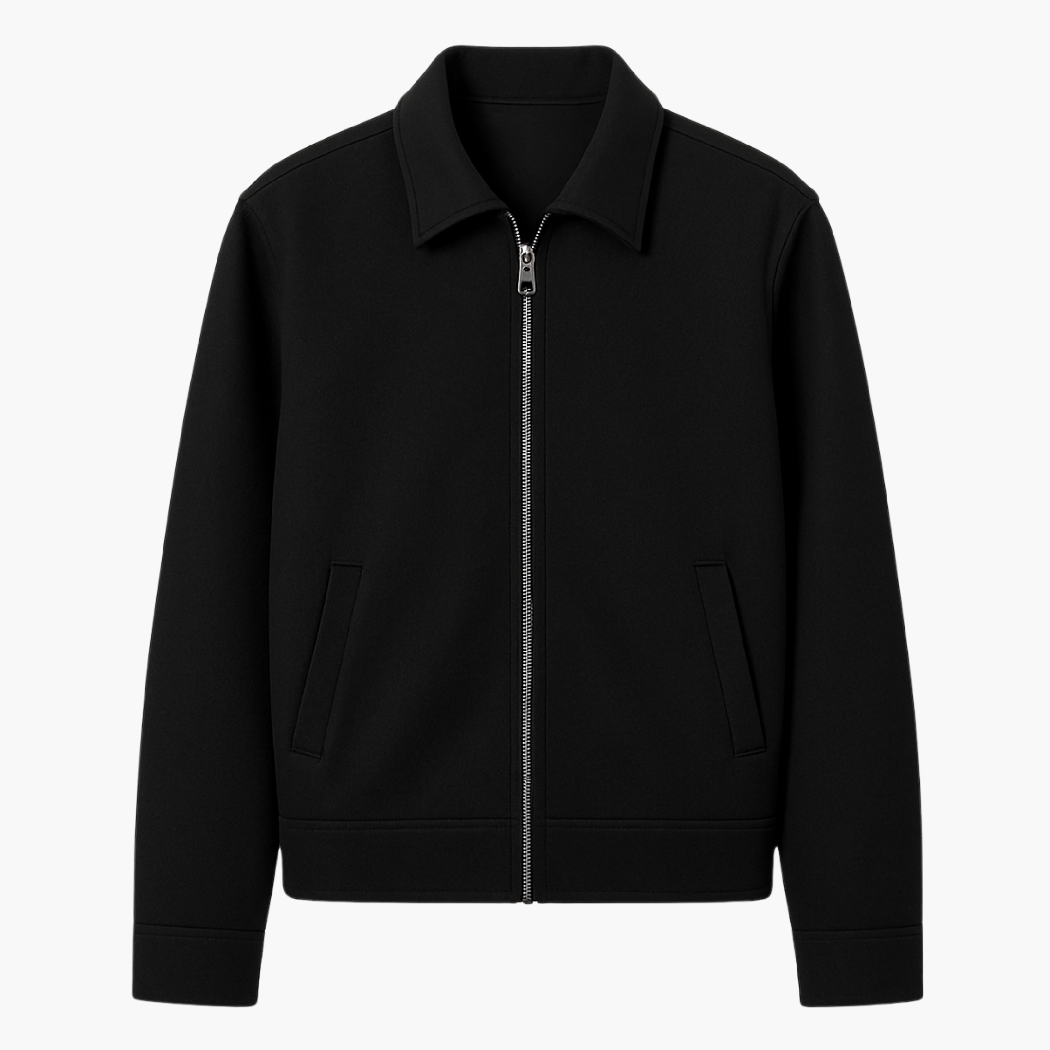 Wool Zip-Up - Negro