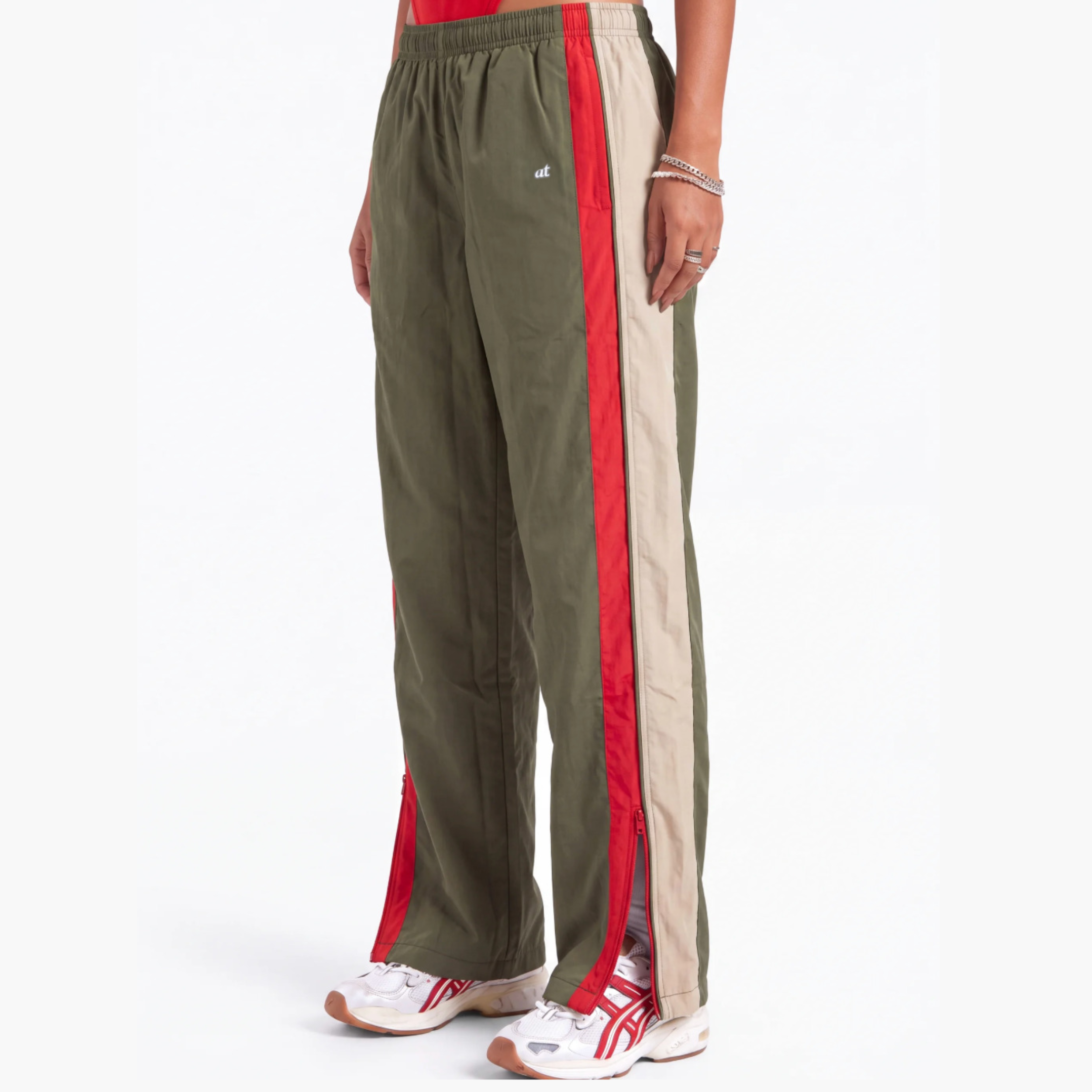 Contrast Joggers - Olive