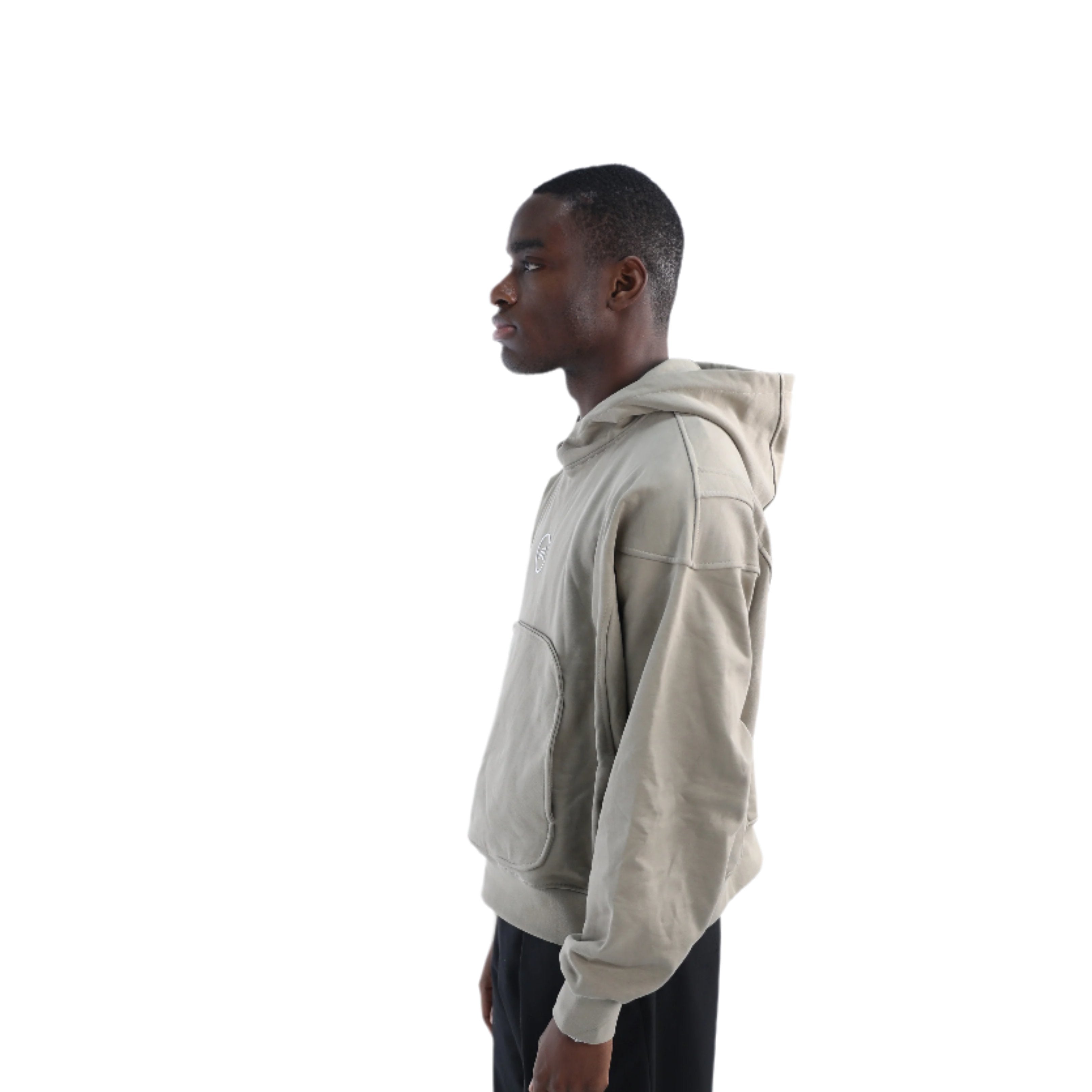 Seamline Hoodie In Beige