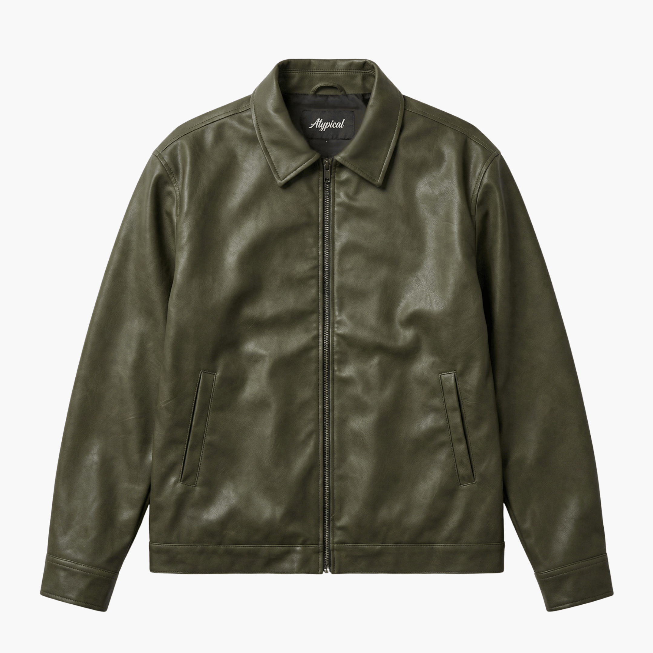 MODEL 02 Leather Jacket - Olive Washed