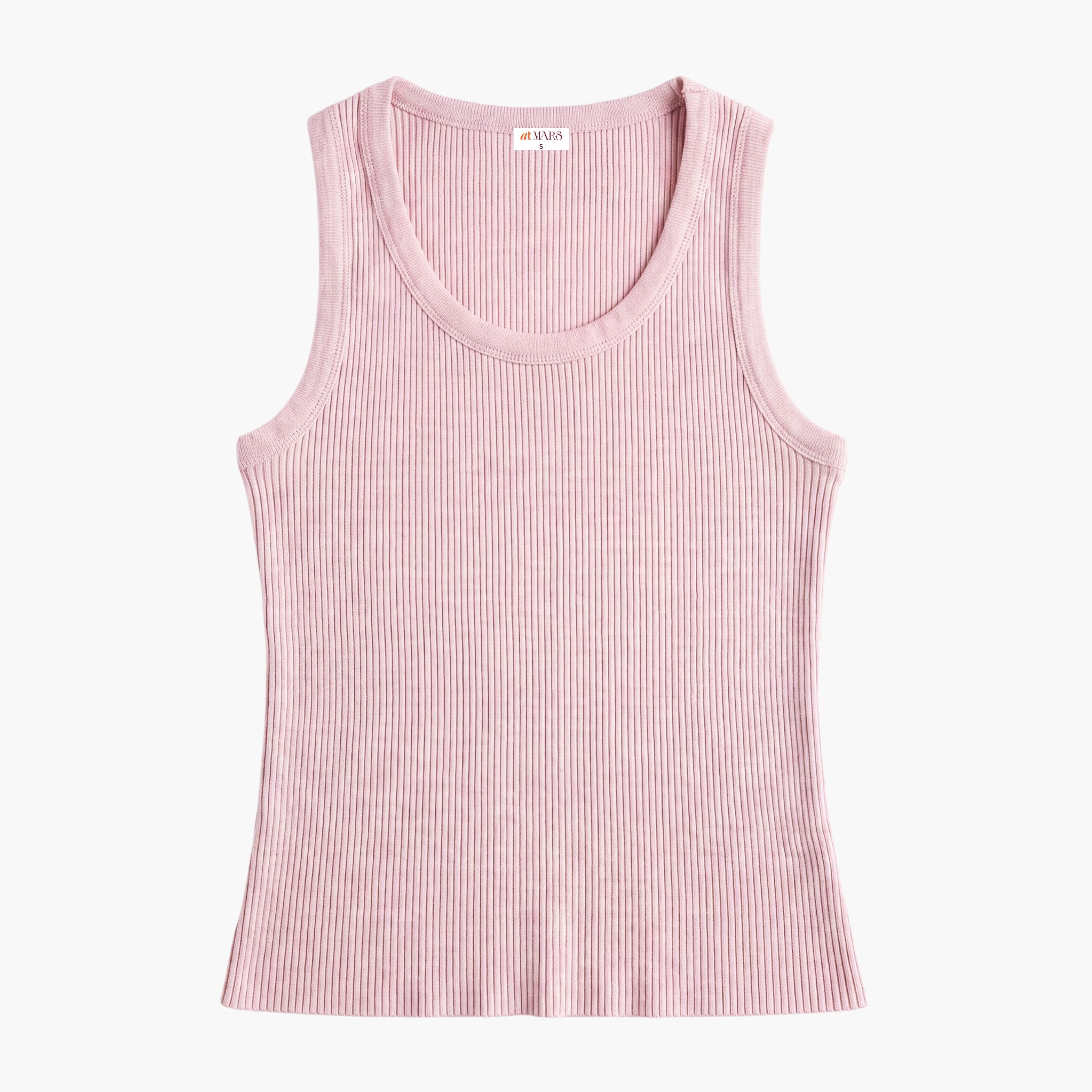 Striped Knit Tank Top - Mars Echo - Pink