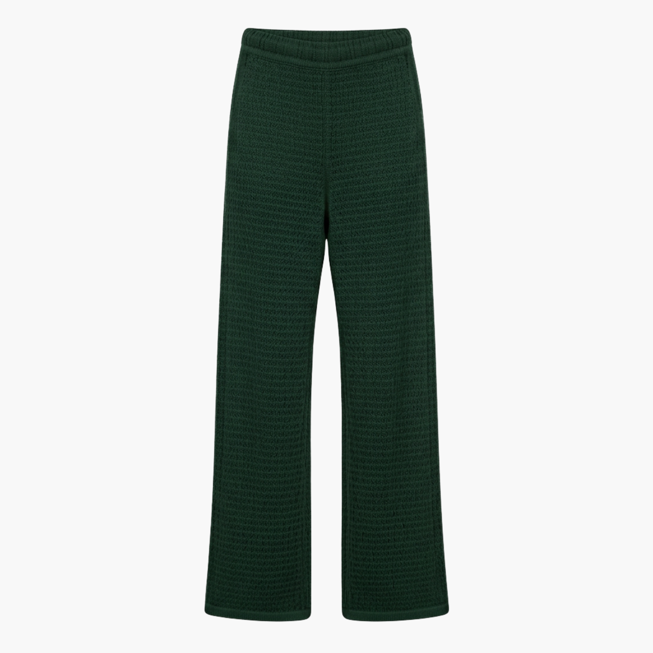 Wide Leg Knit Pants - Mars Drift - Dark Green