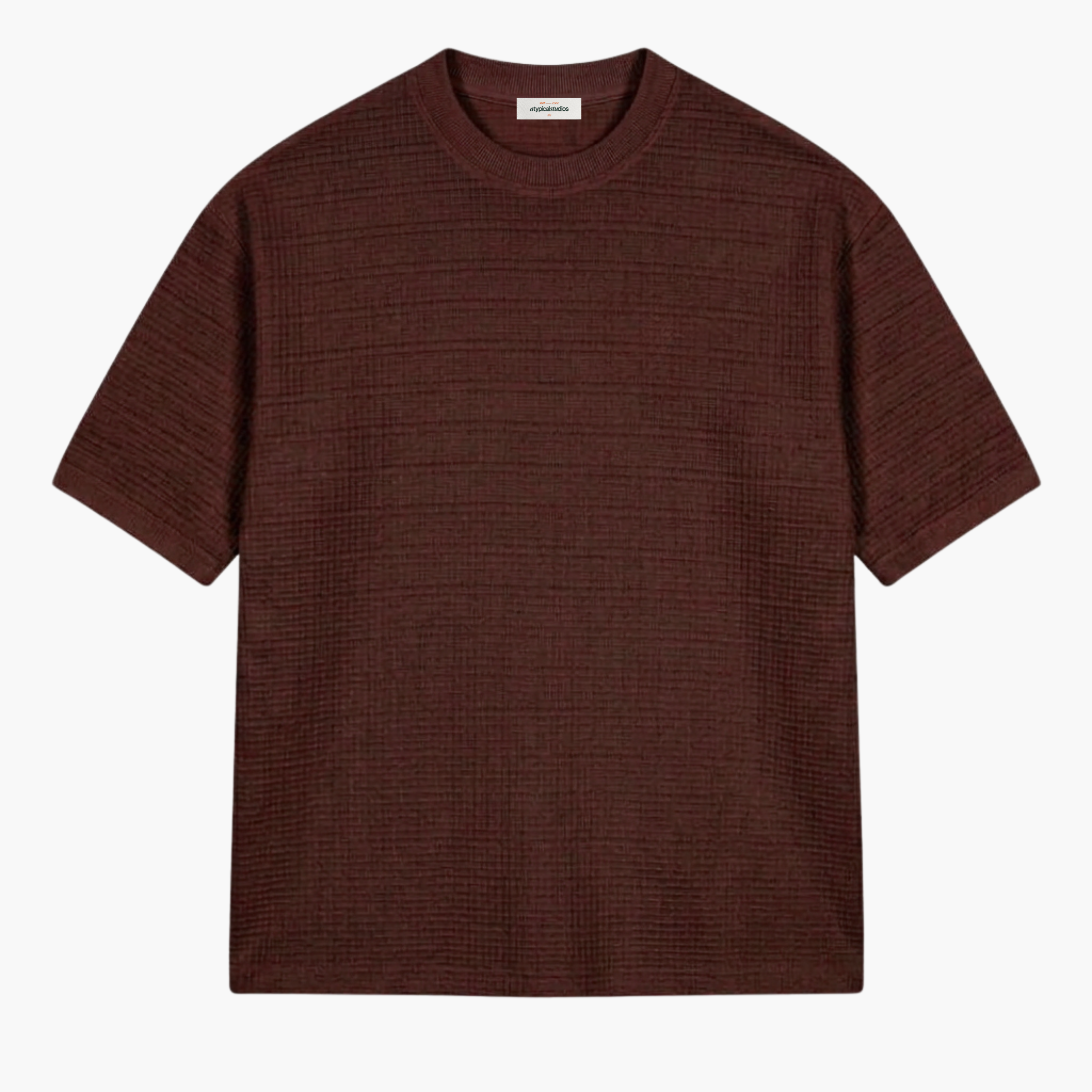 Waffle Tee - Oxblood Brown
