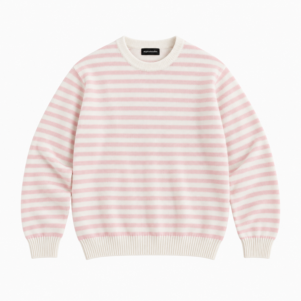 Florence Stripe Crewneck - Blush Pink & Cream