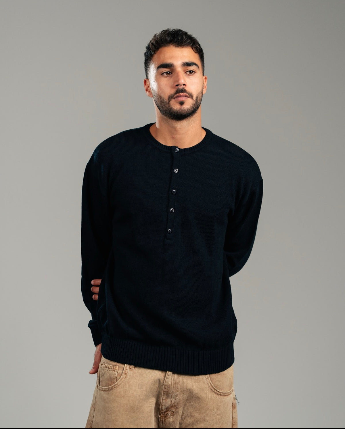 Henley Knit – Navy