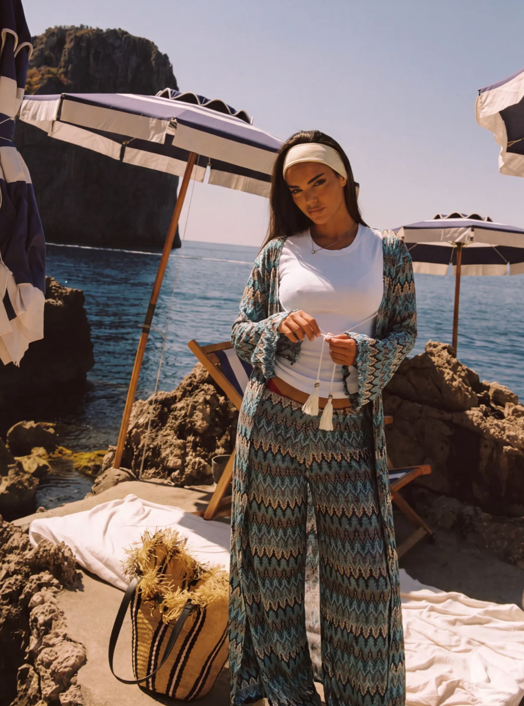 Nomad Knit Kimono - Mocha Blue
