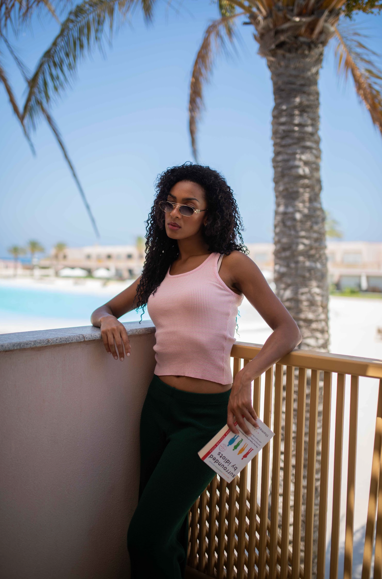 Striped Knit Tank Top - Mars Echo - Pink
