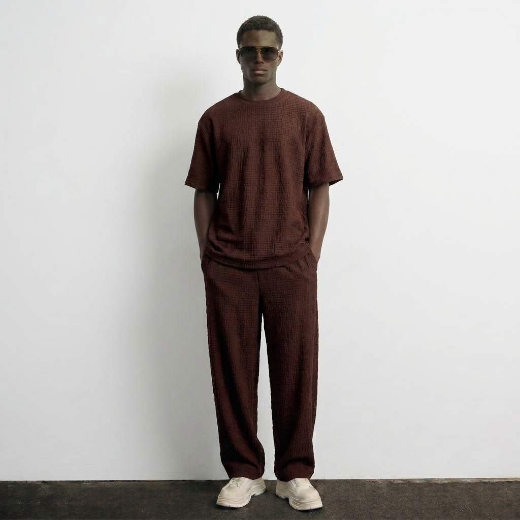 Waffle Tee - Oxblood Brown