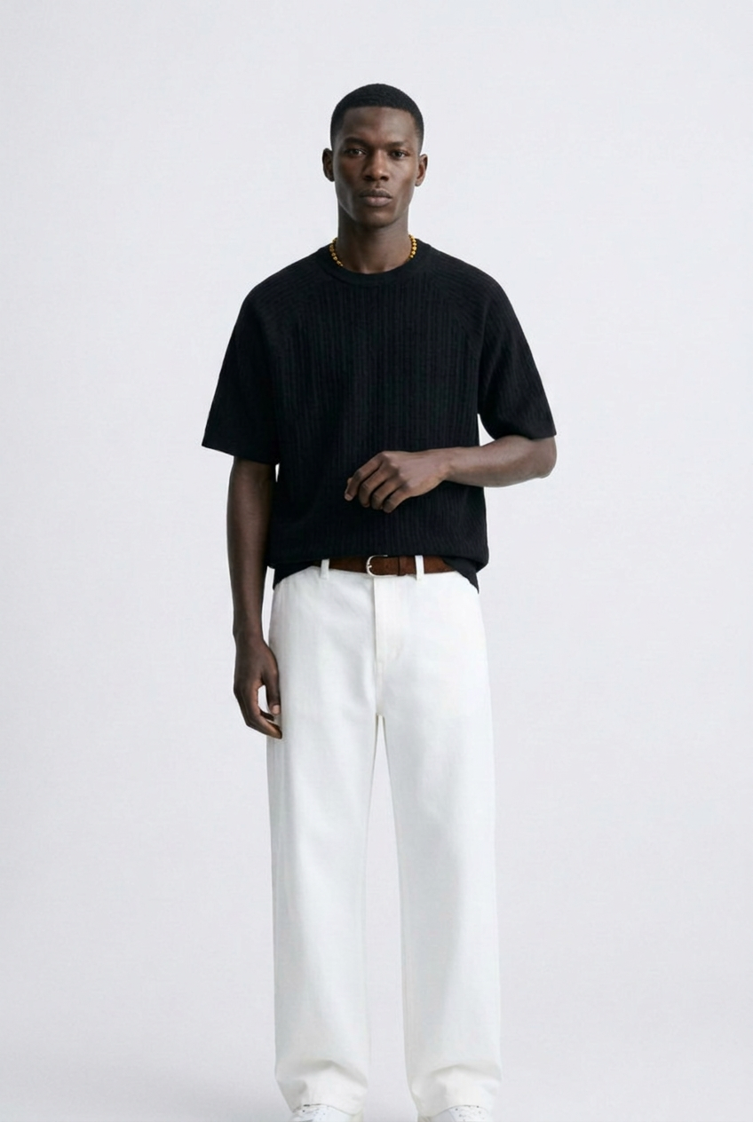 The Textured Tee – Noir