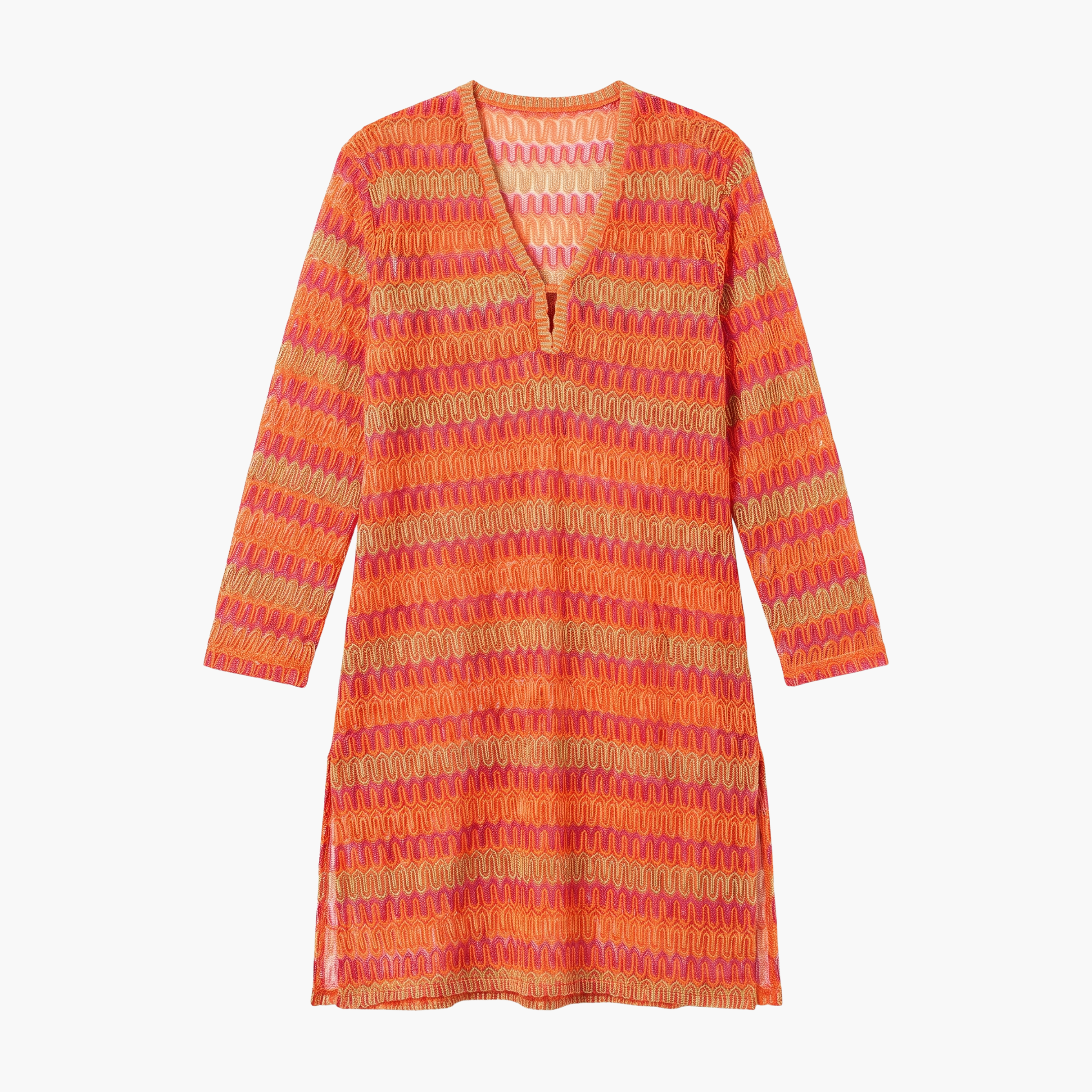 Jacquard Dress - Orange Multi