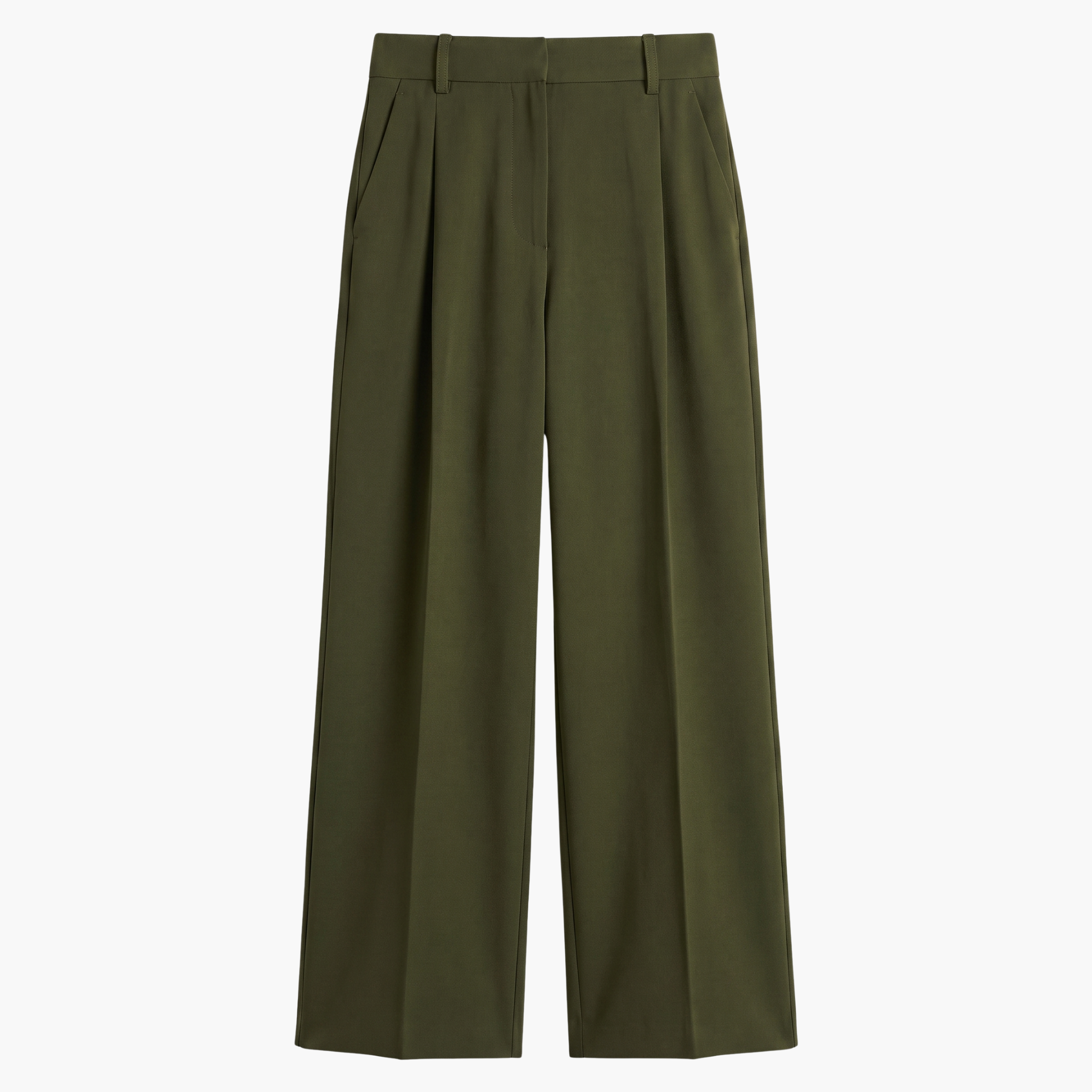 Signature Pleated Trouser - Olive Green