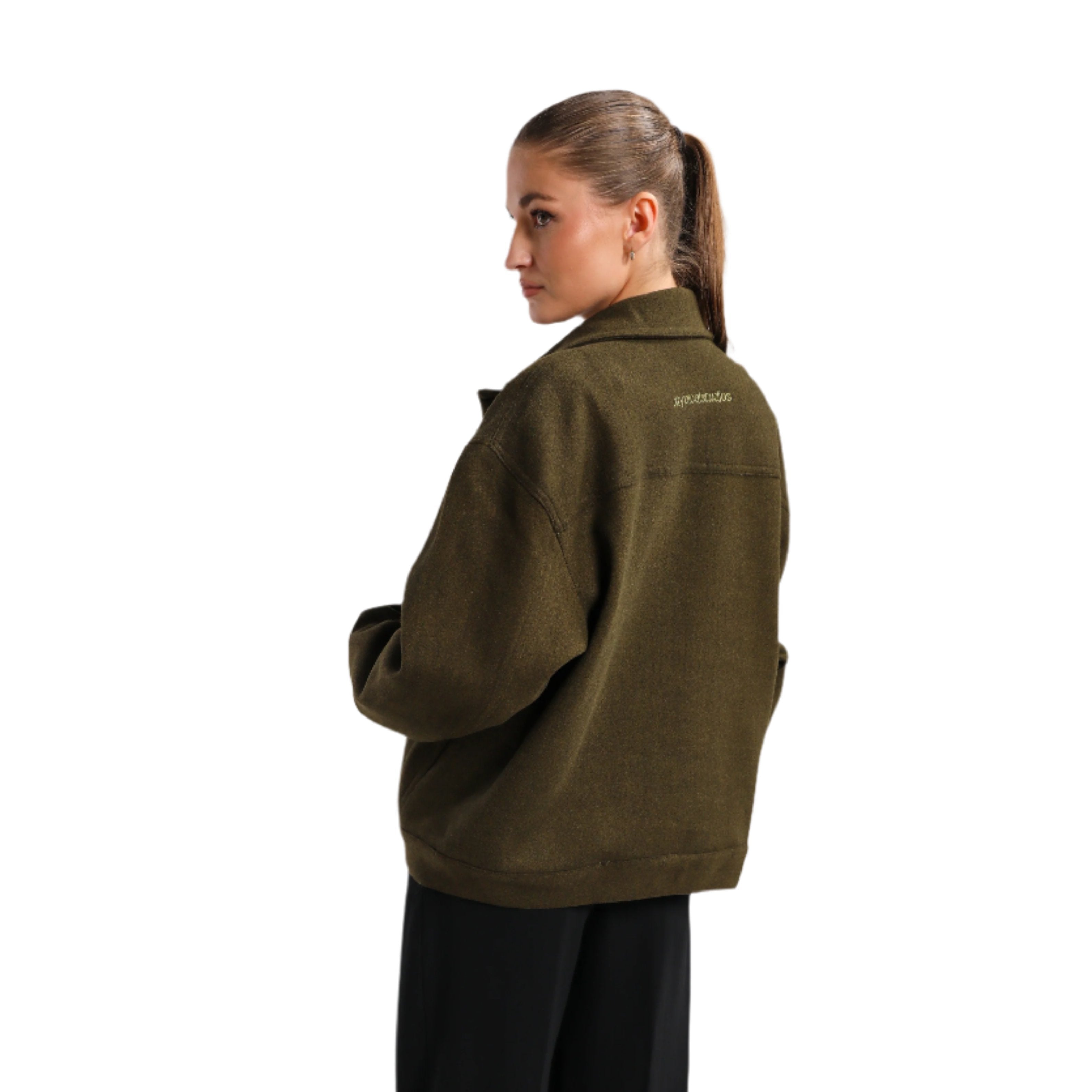 Wool Jacket In Deep Olive