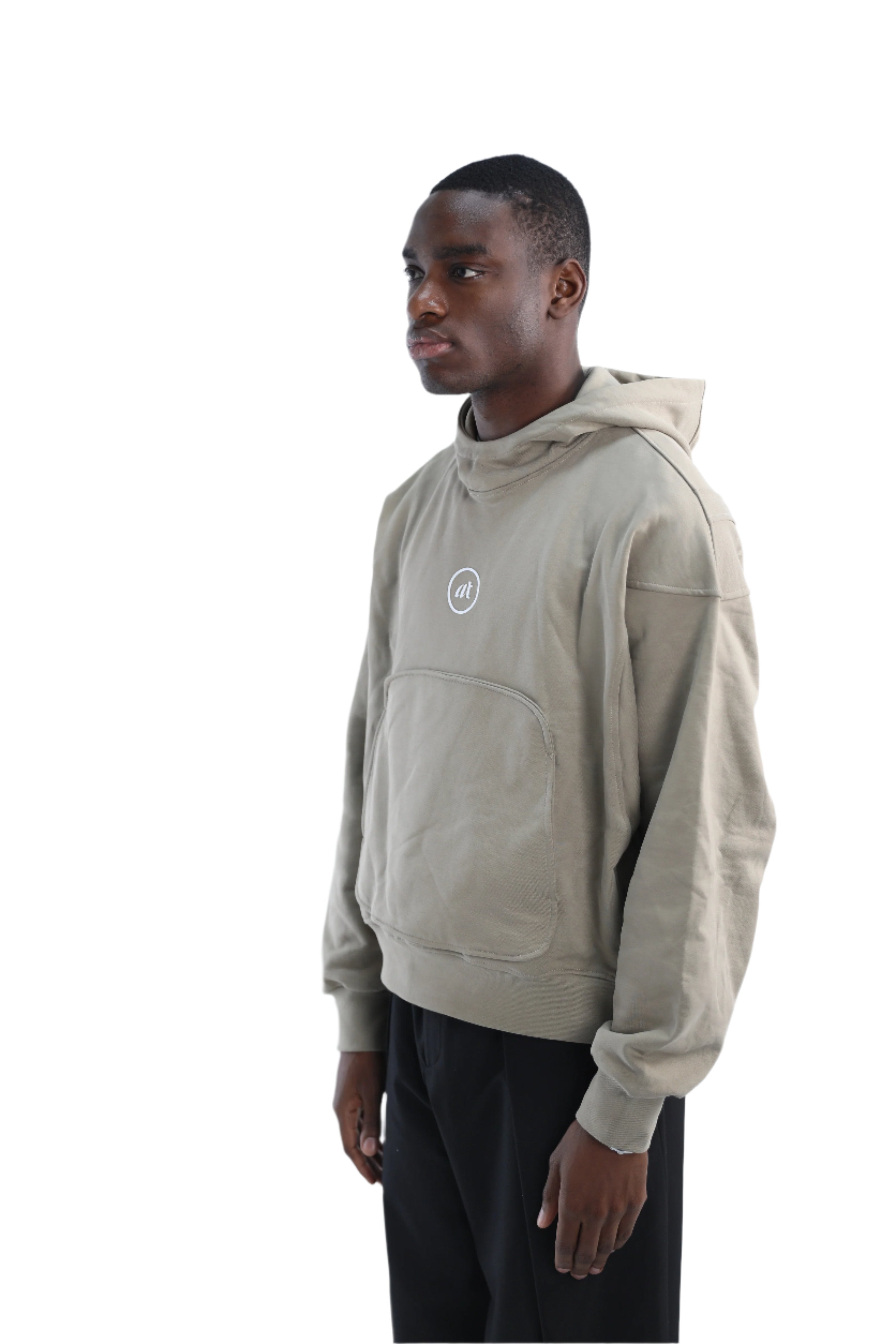 Seamline Hoodie In Beige