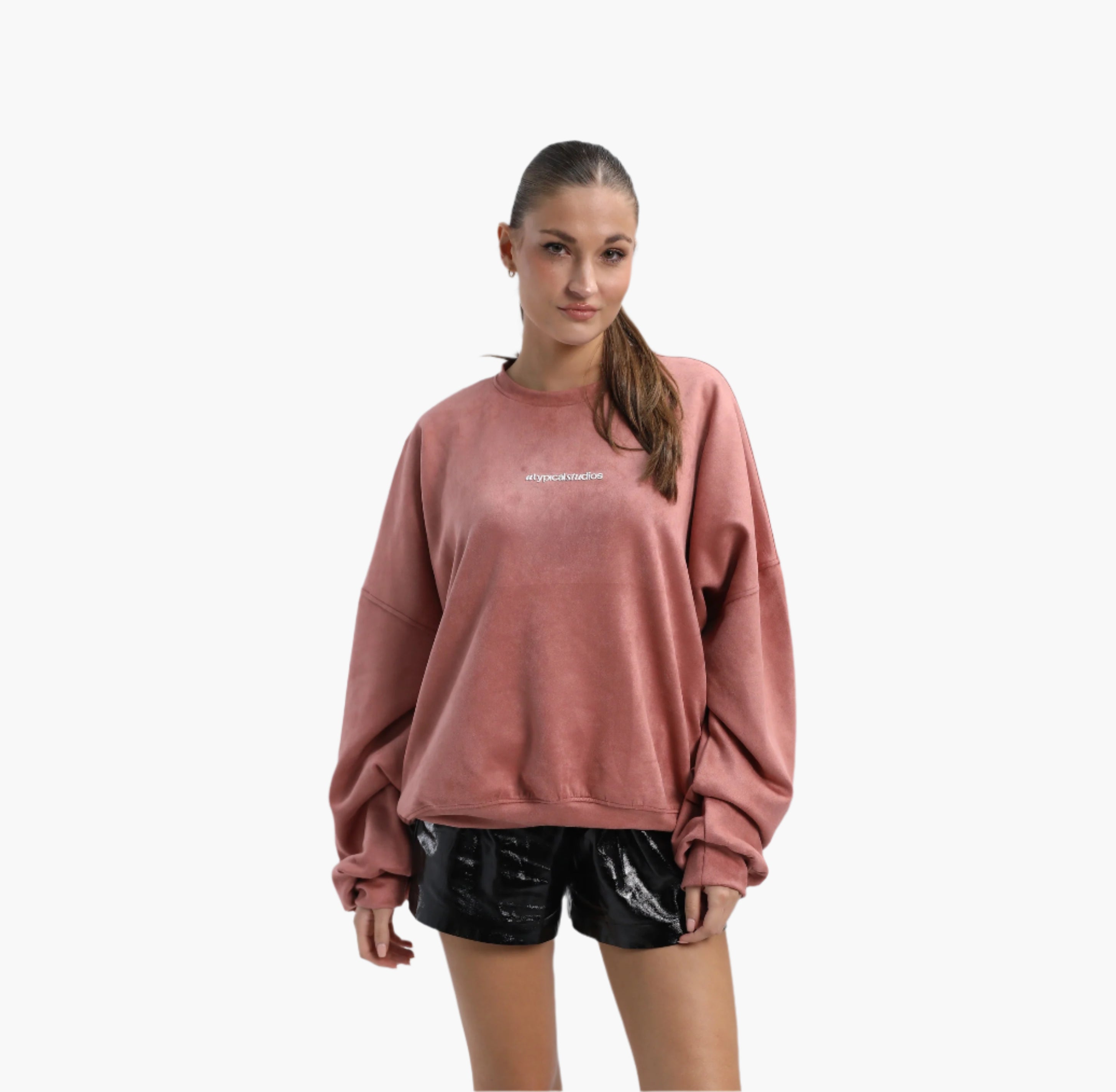 Velvet Crewneck In Pink