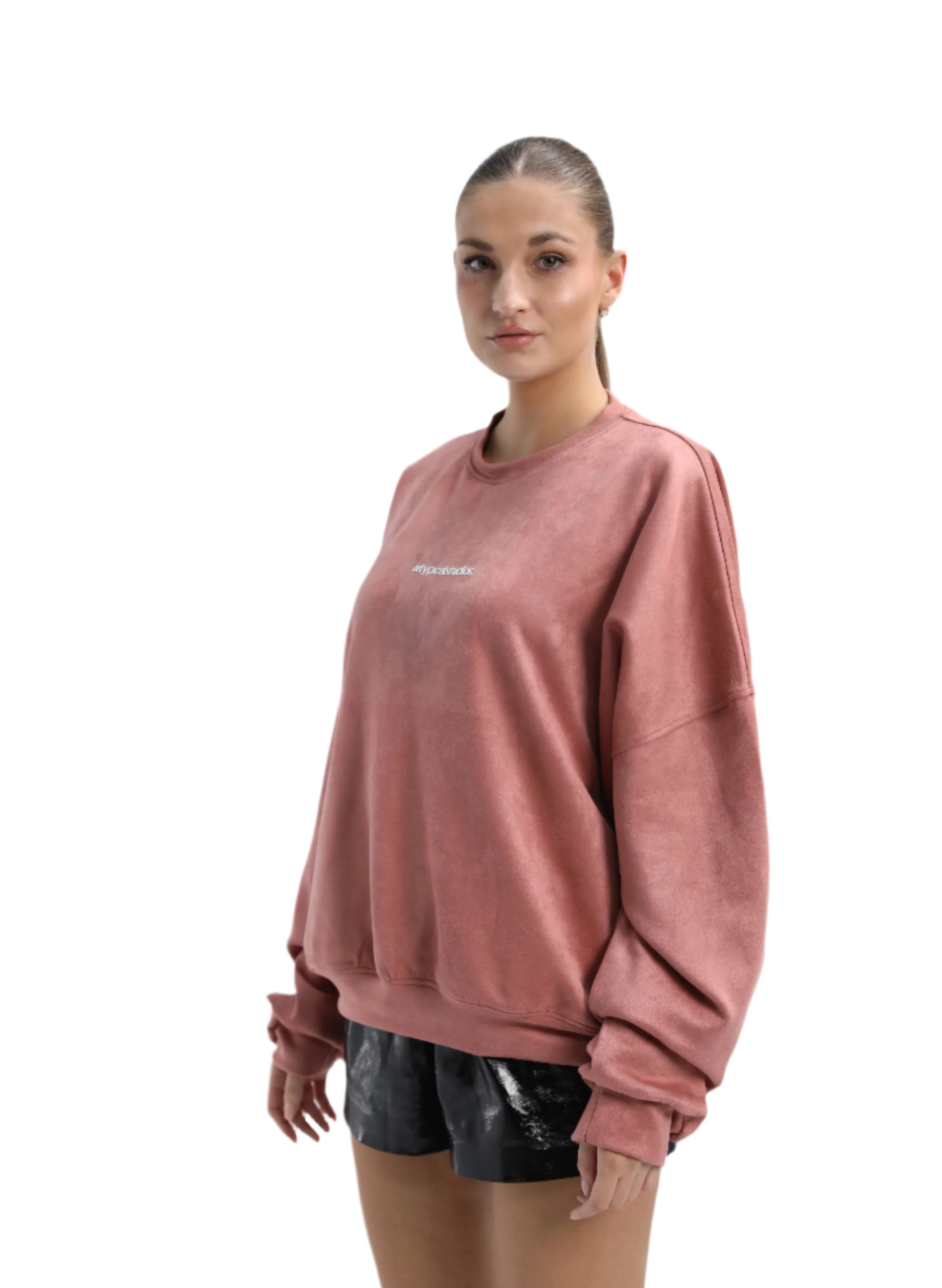 Velvet Crewneck In Pink