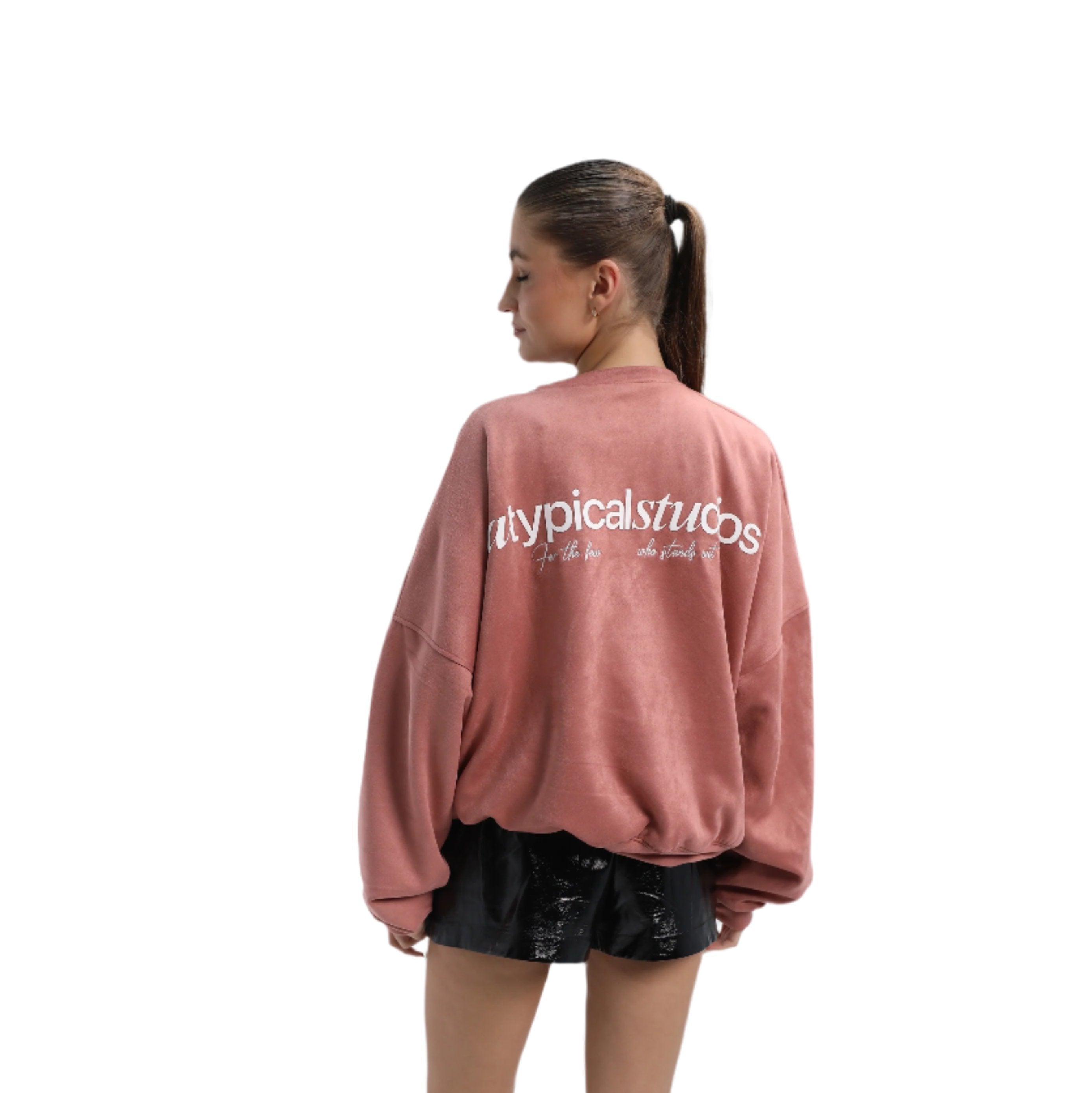 Velvet Crewneck In Pink