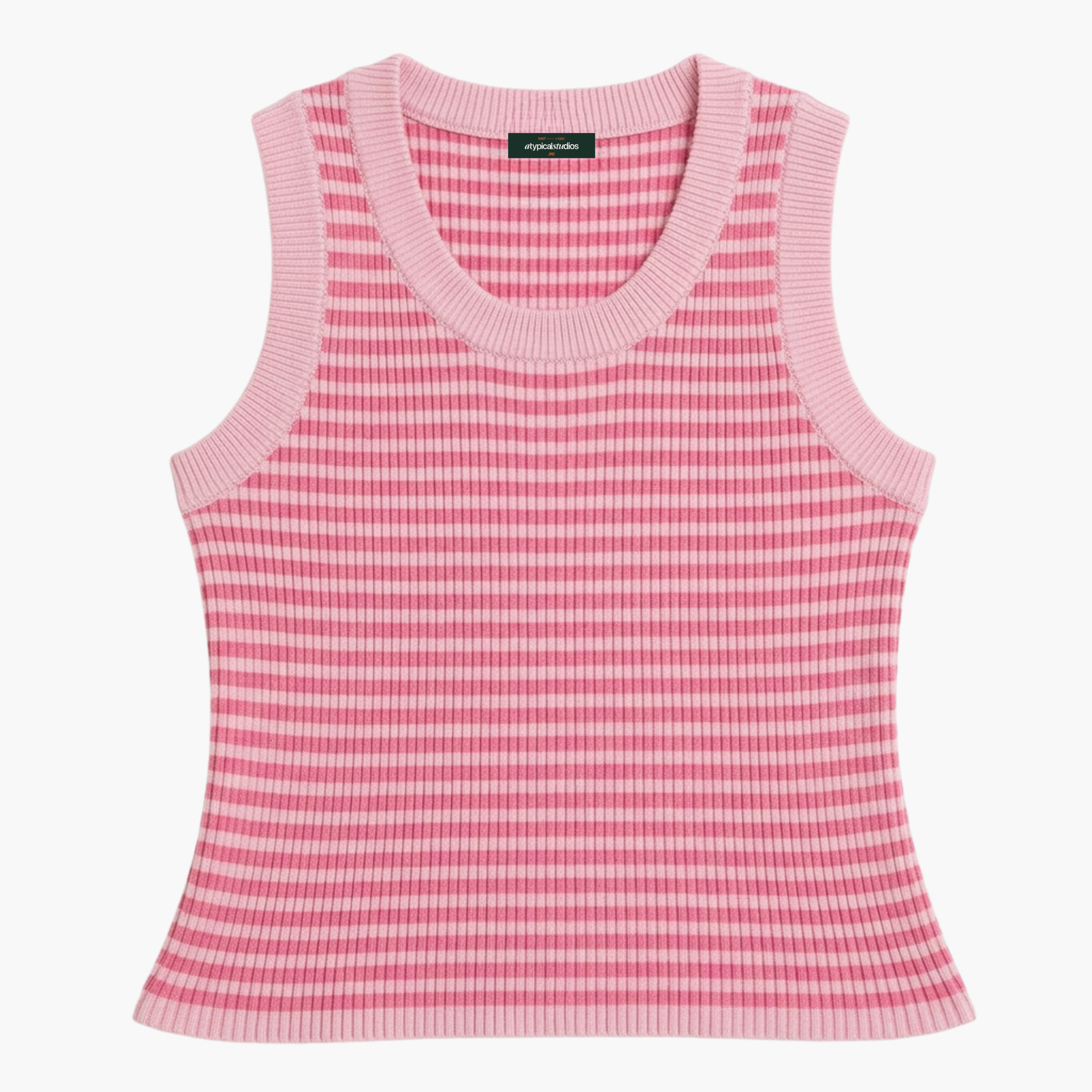 Striped Knit Tank Top - Mars Echo - Pink
