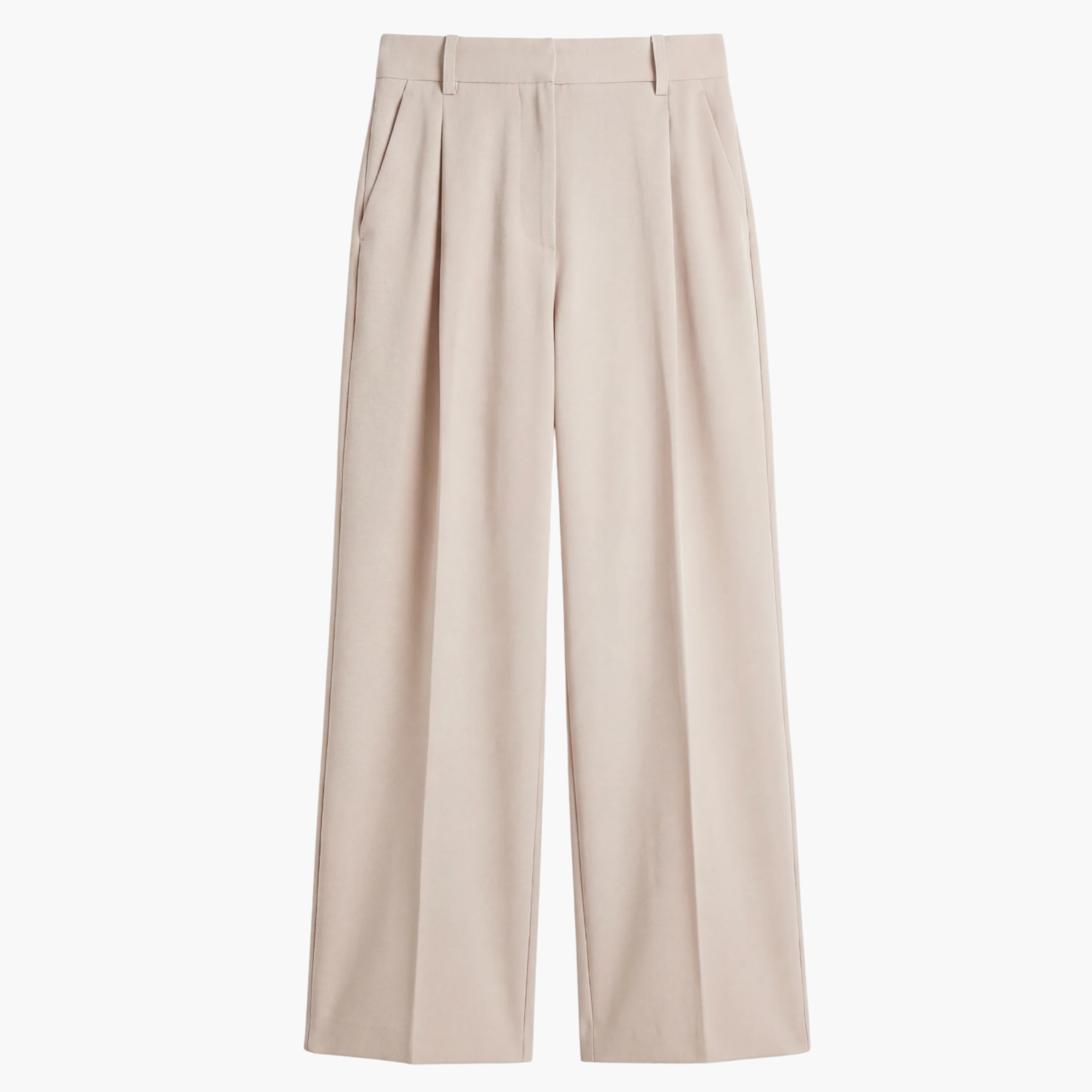 Signature Pleated Trousers - Sand Beige