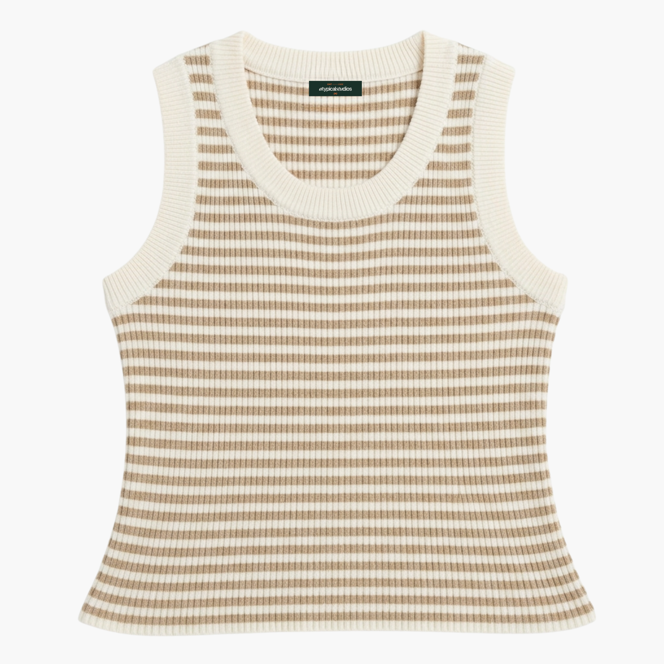 Striped Knit Tank Top - Mars Echo - Beige