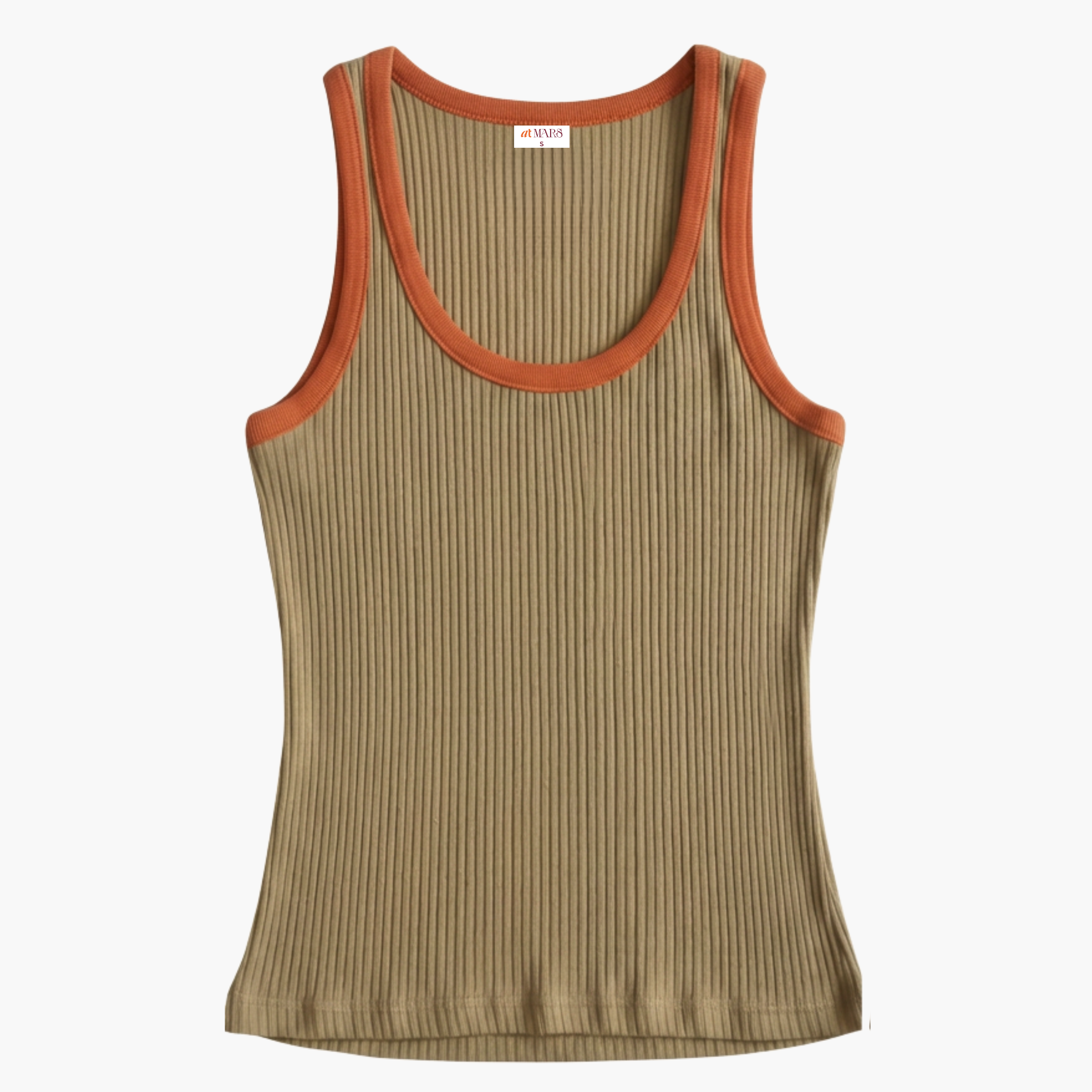 Ribbed Knit Tank Top - Mars Halo - Beige