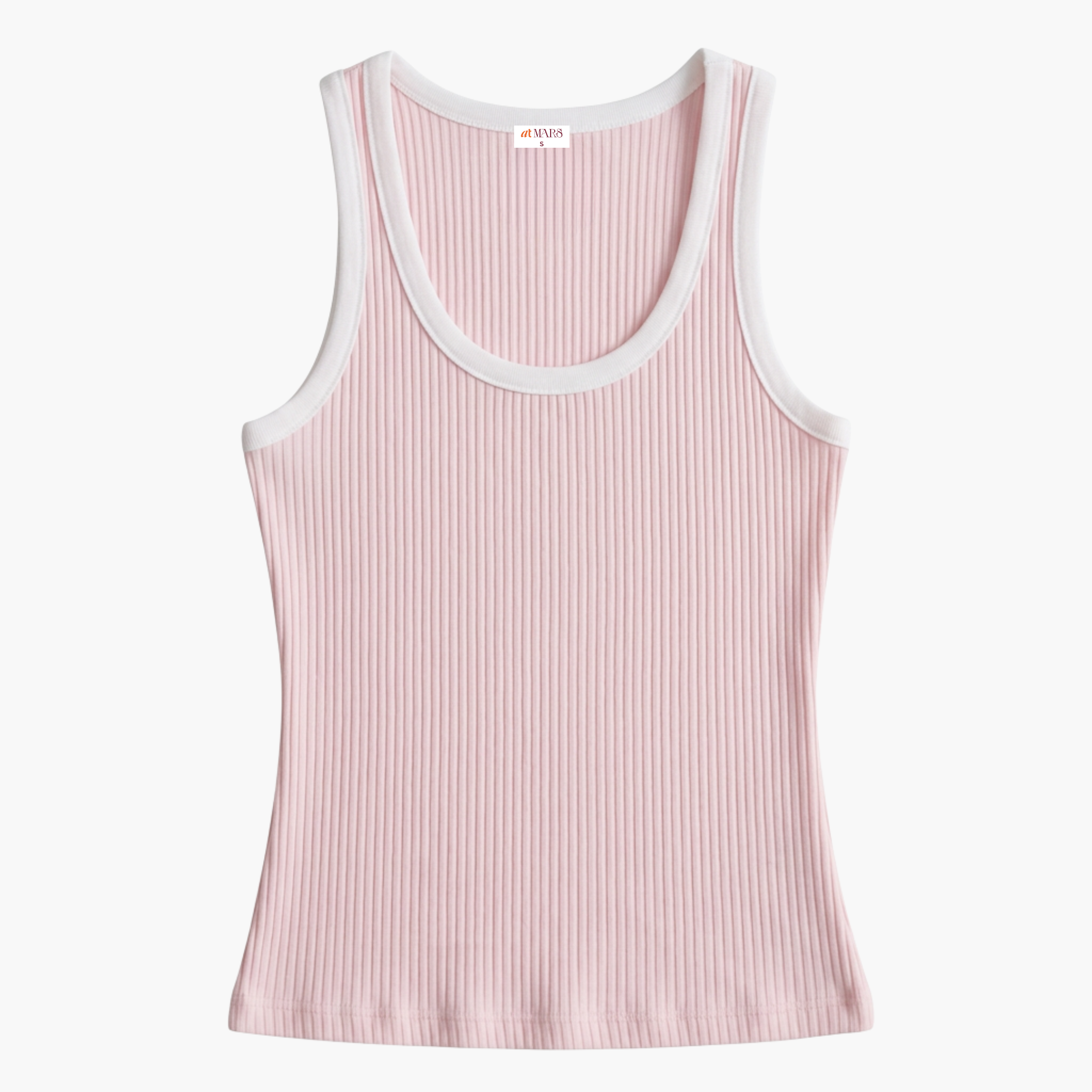 Ribbed Knit Tank Top - Mars Halo - Pink