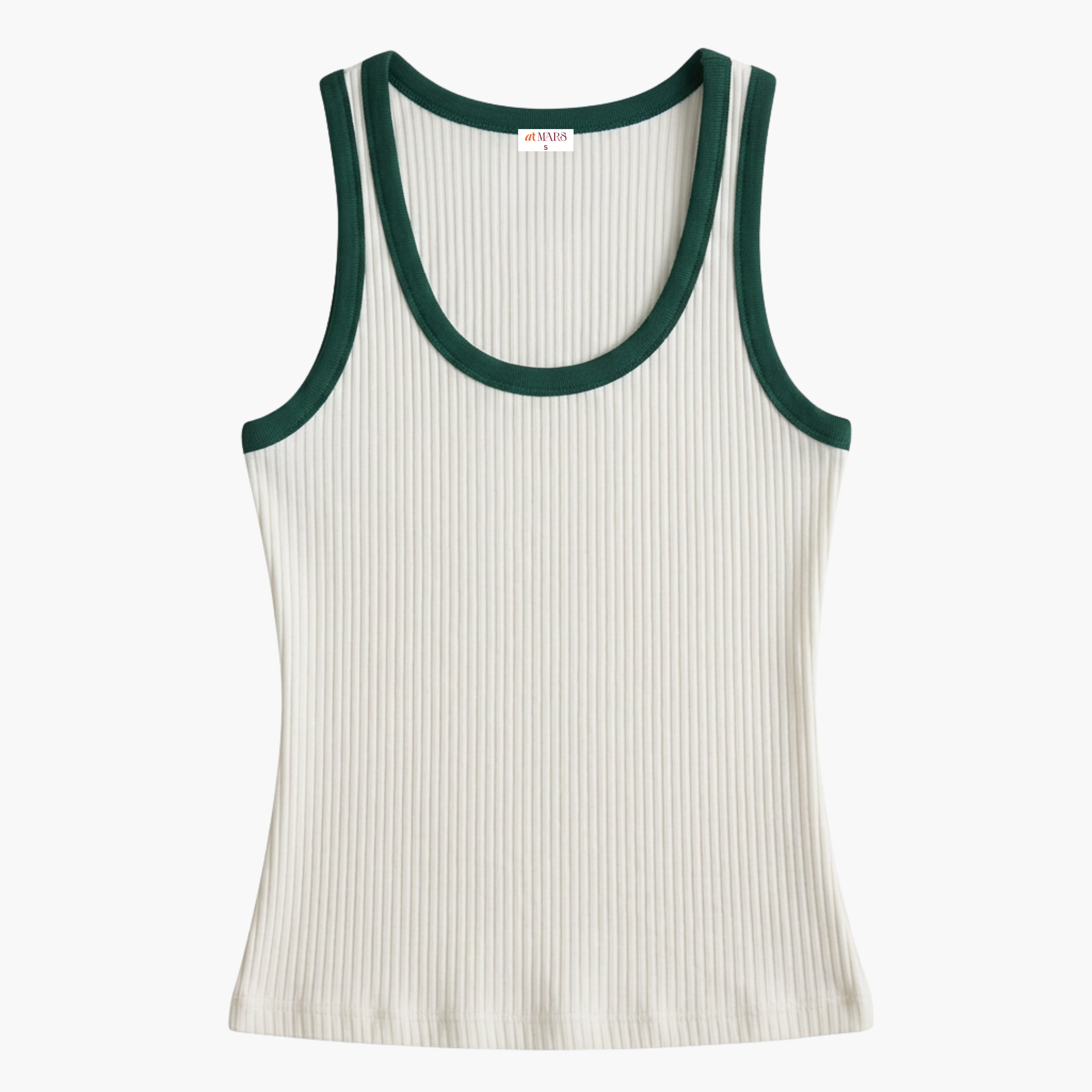 Ribbed Knit Tank Top - Mars Halo - Off White