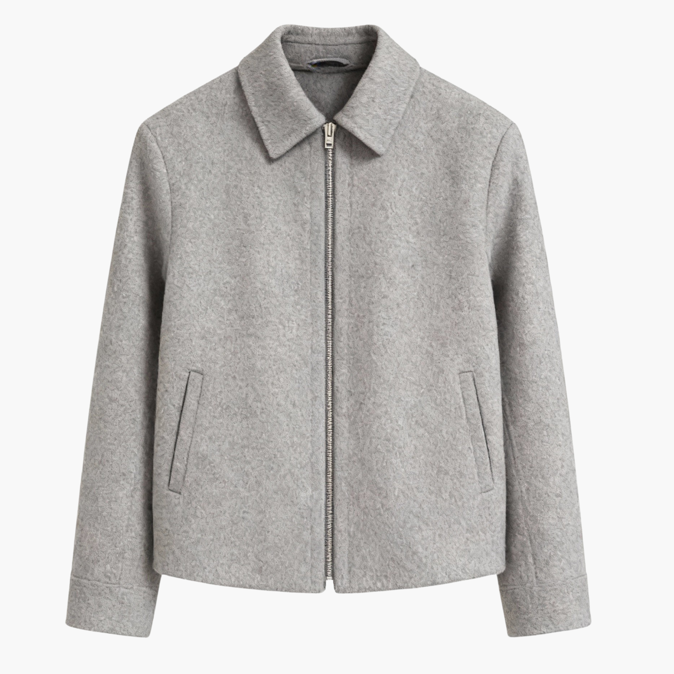 Wool Zip-Up - Graphite Silver