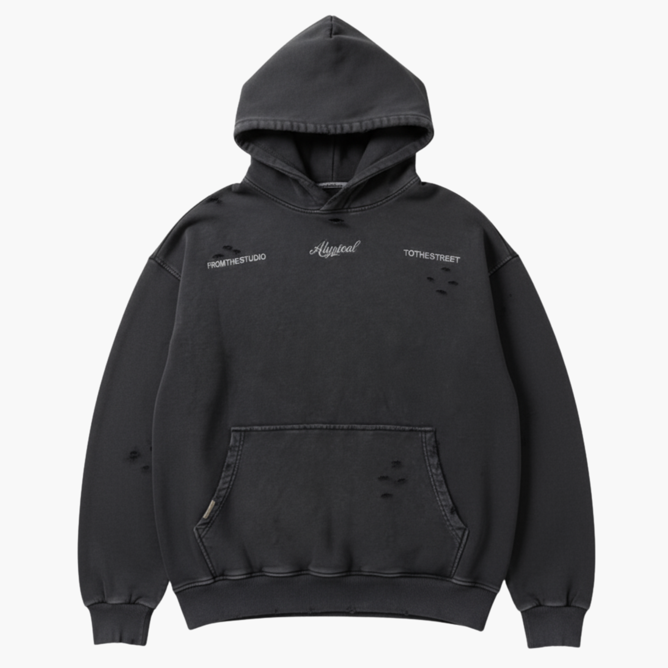 Base “W01” Hoodie - Washed Negro
