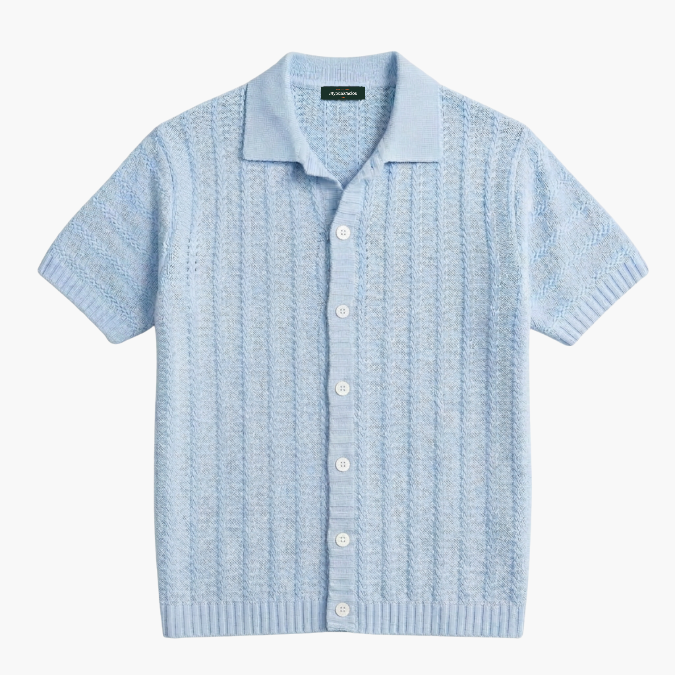 "Knitcode" The Signature Shirt - Pale Azure
