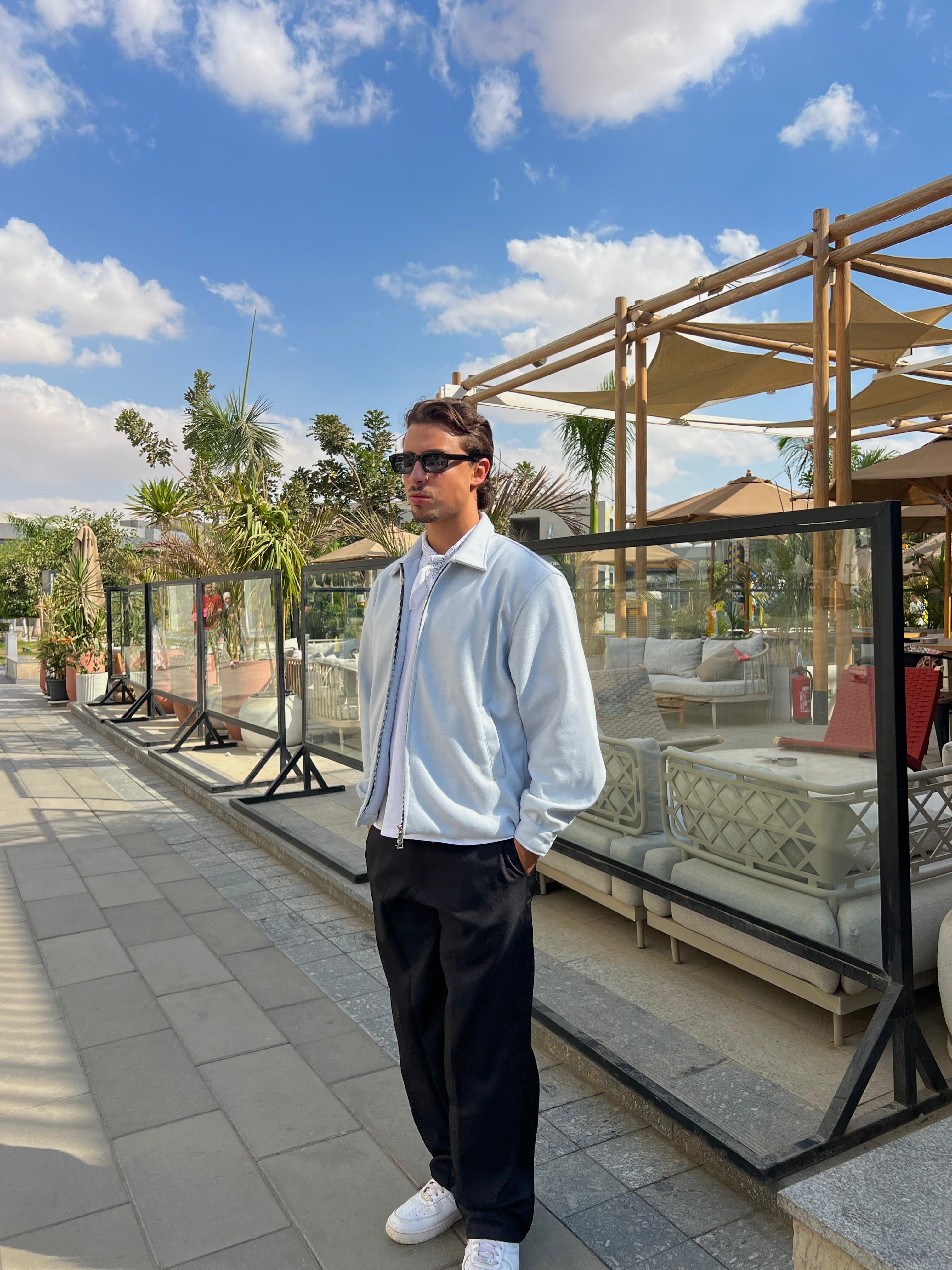 Wool Zip-Up - Azul bebé