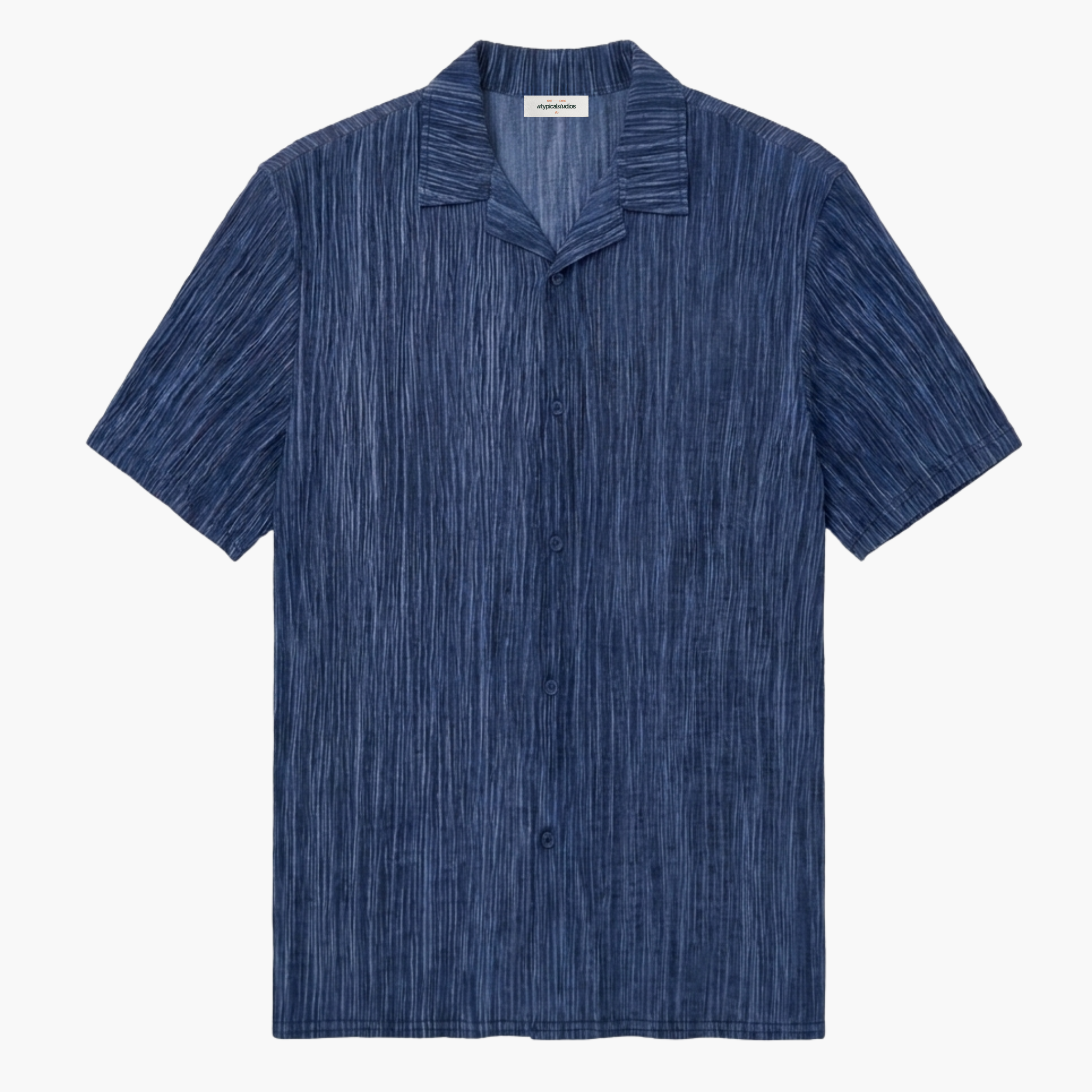 The Plissé Shirt - Deep Indigo