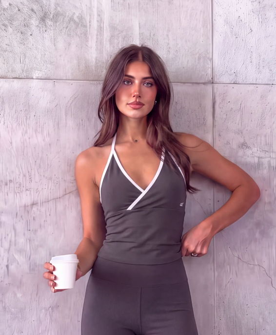 Crossed Top - Grey