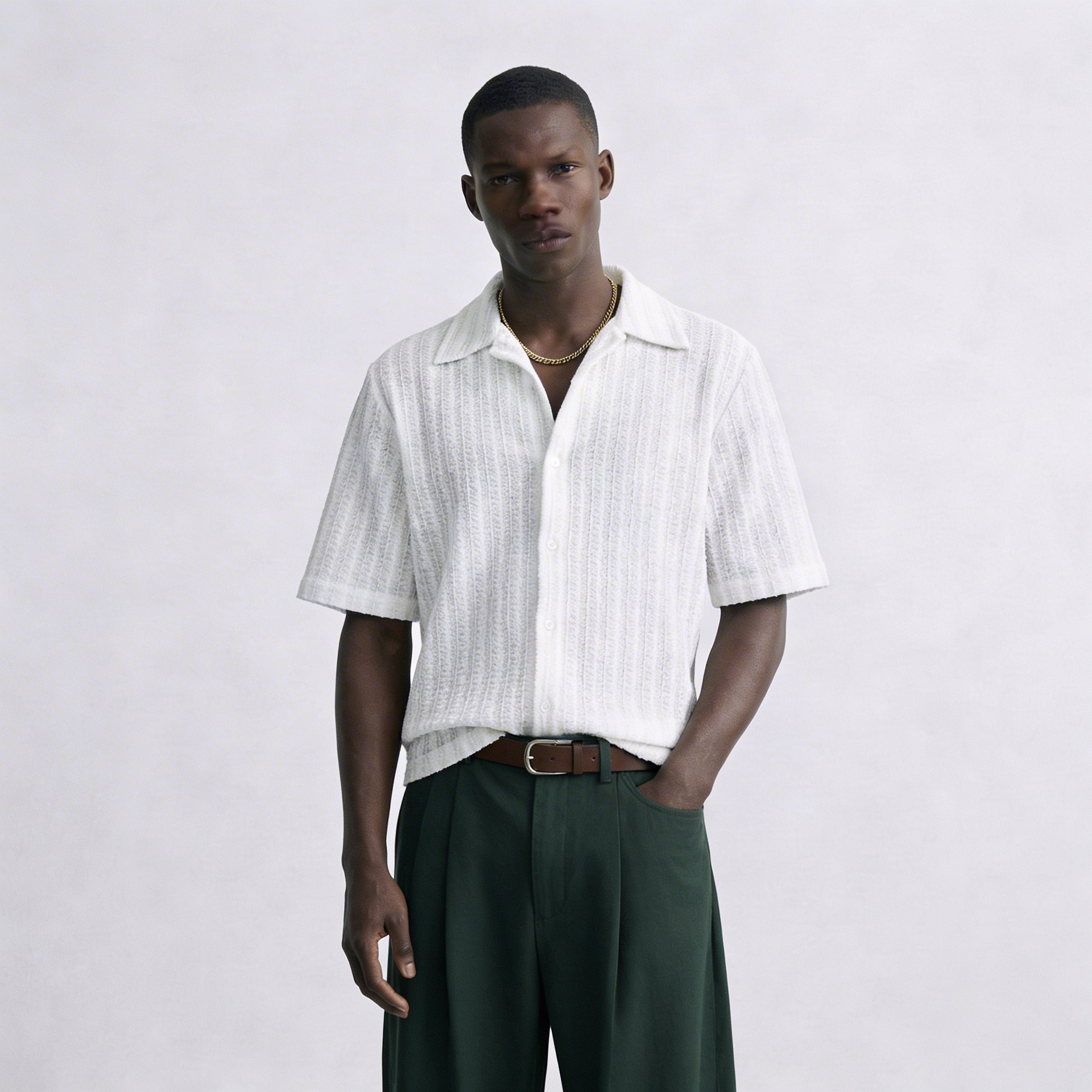 Wave Texture Shirt - Blanco