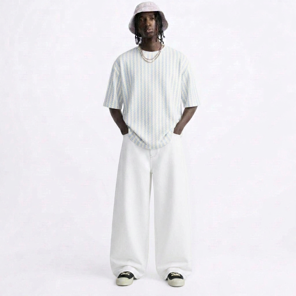 The Breeze Stripe T-shirt - Cloud Blue