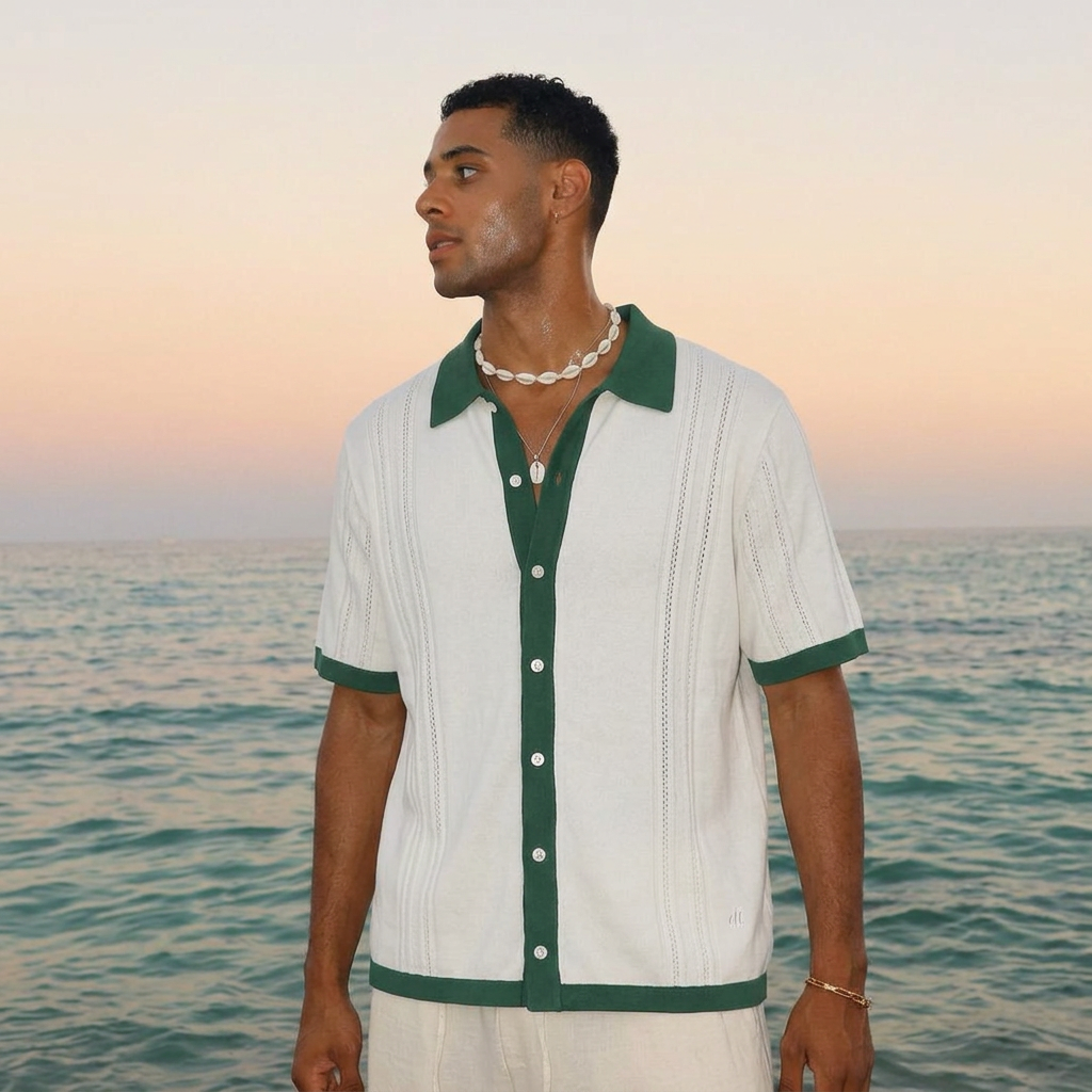 "Knitcode" The Monaco Shirt - Sage