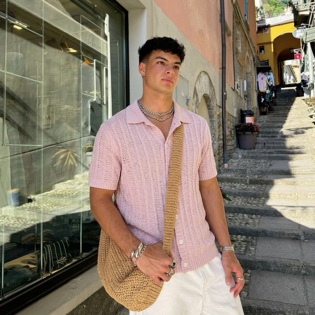 "Knitcode" The Signature Shirt - Rose Fade