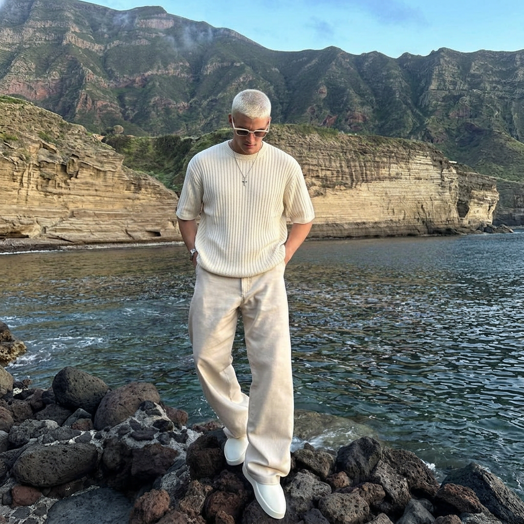 "Knitcode" The Elevated Tee - Ivory